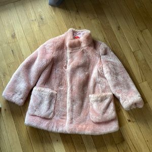 Crewcuts J Crew Pink Faux Fur Jacket 🌟 for a Girl - size 8
